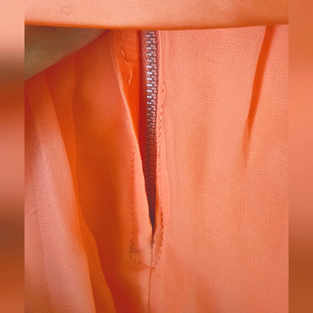 1960s Salmon Pink Chiffon Cocktail Dress - Picture 10 of 11